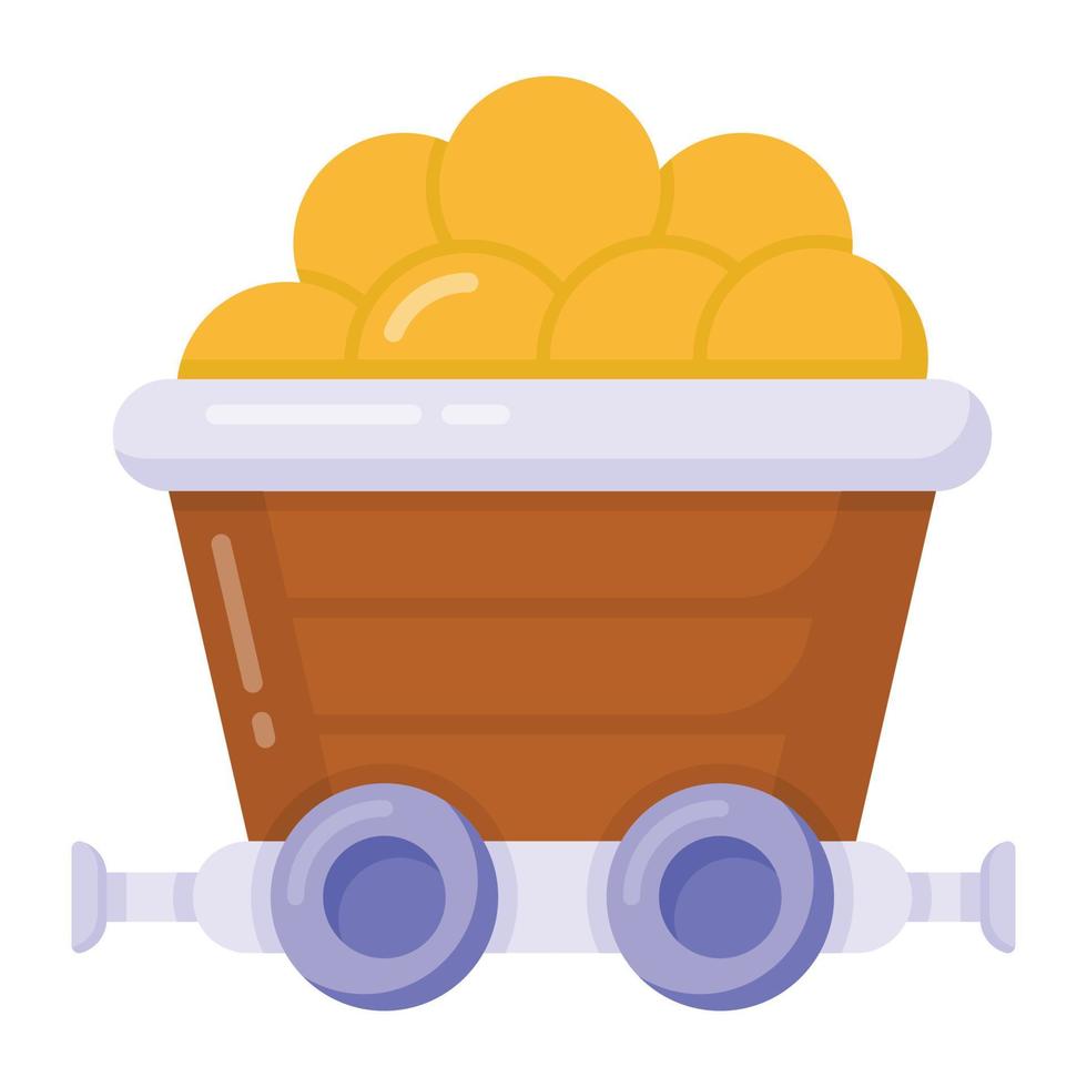 An icon of mud cart in flat style vector