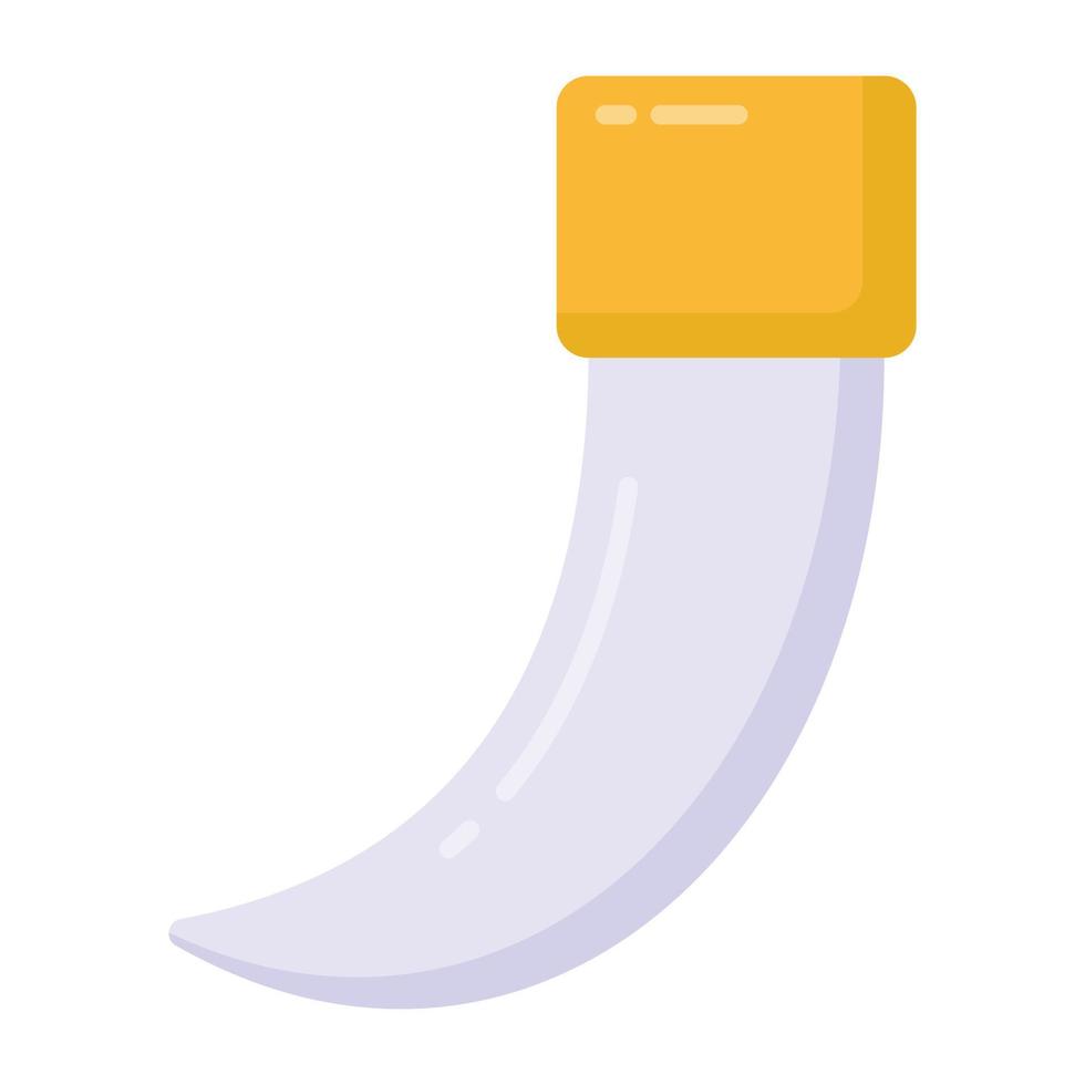 An elephant tusk flat icon, premium download vector