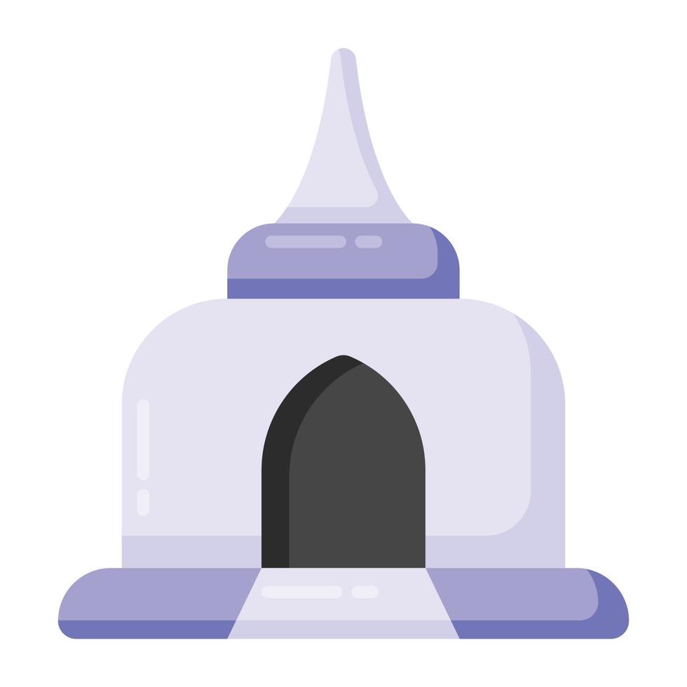 An ancient temple building in flat icon vector