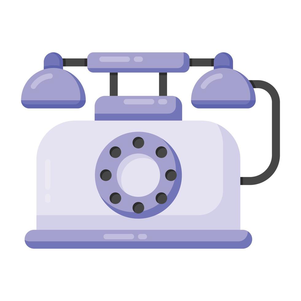 un icono editable plano de teléfono vintage vector