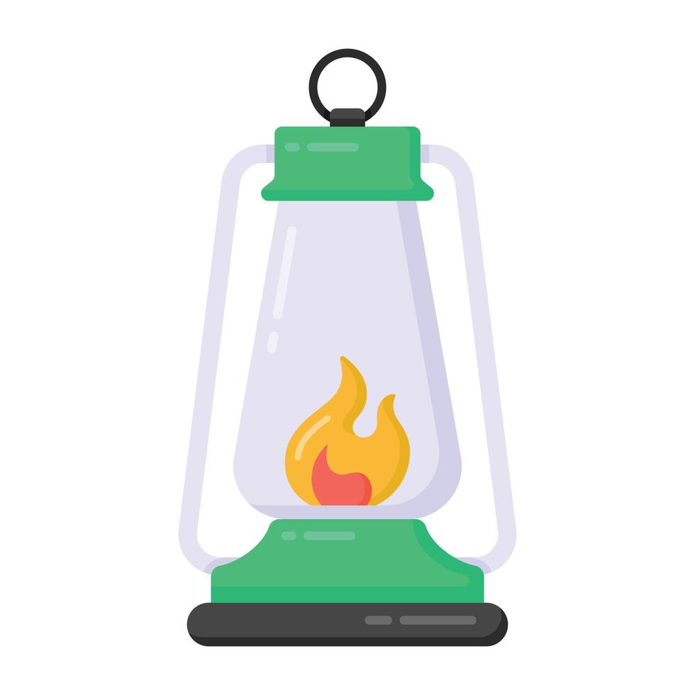 Vintage lantern icon in flat design, candle lamp vector