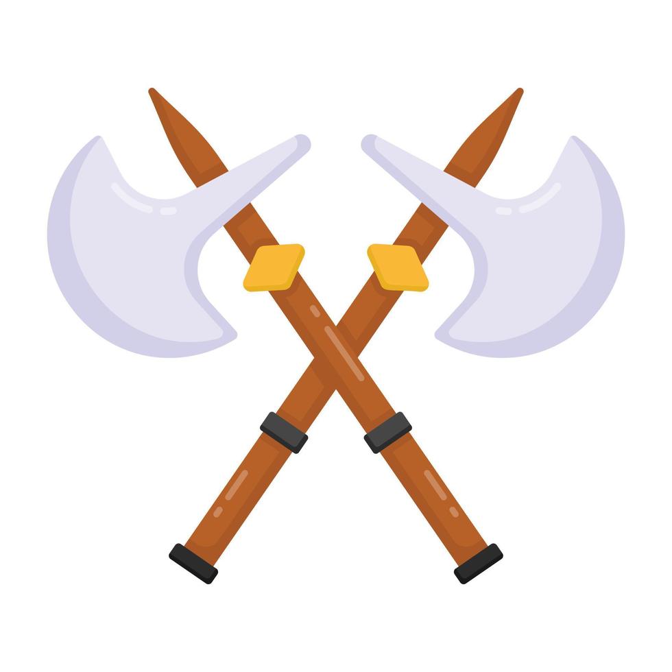 Crossed axes icon in flat editable design vector