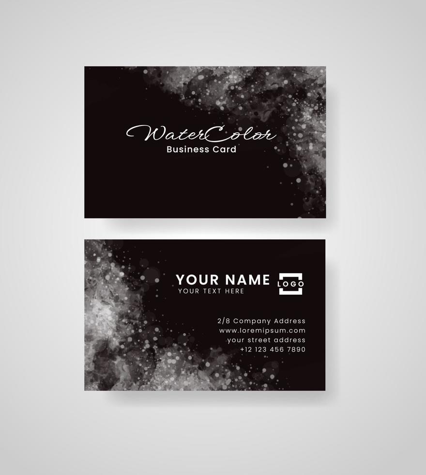 Abstract splashed watercolor business card vector