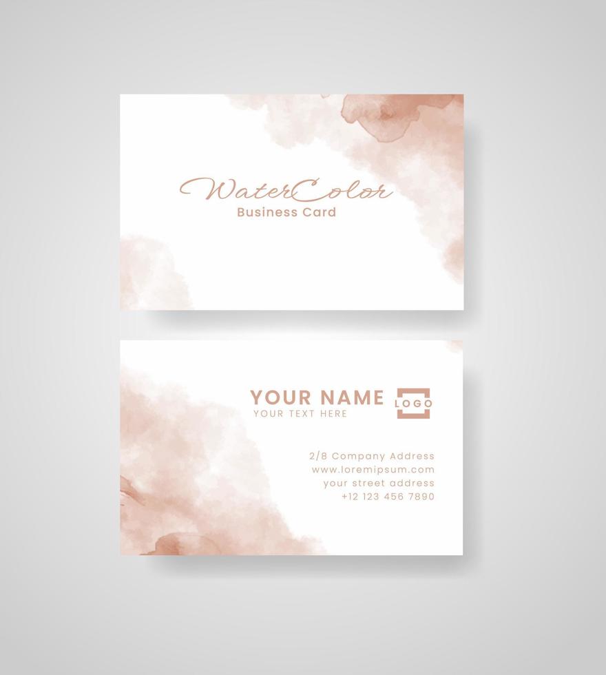 Abstract splashed watercolor business card vector