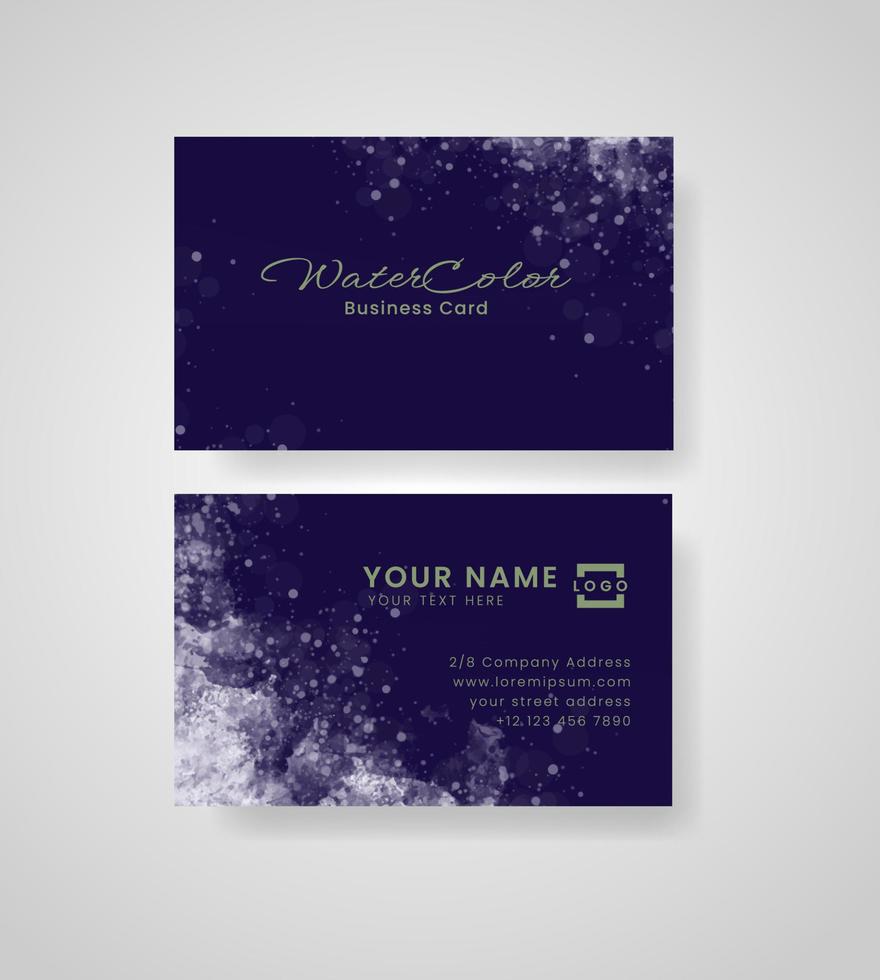 Abstract splashed watercolor business card vector