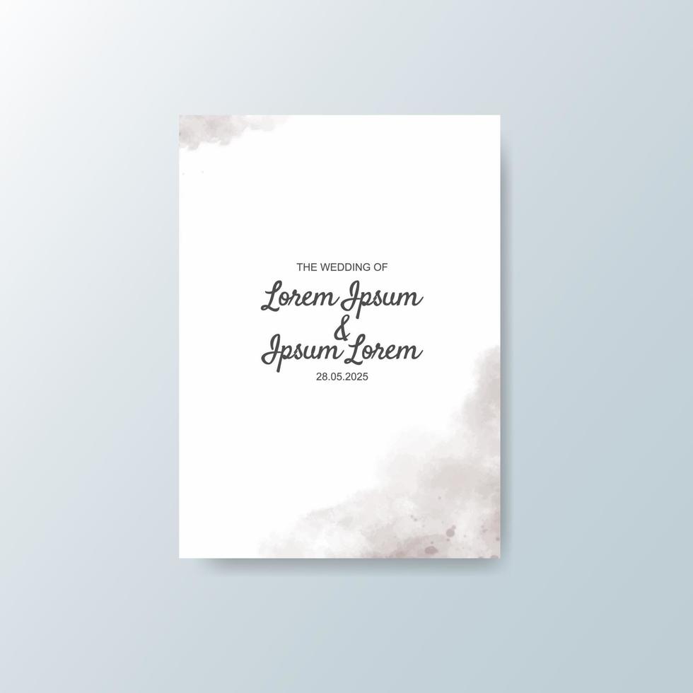 Wedding invitation with abstract watercolor background vector