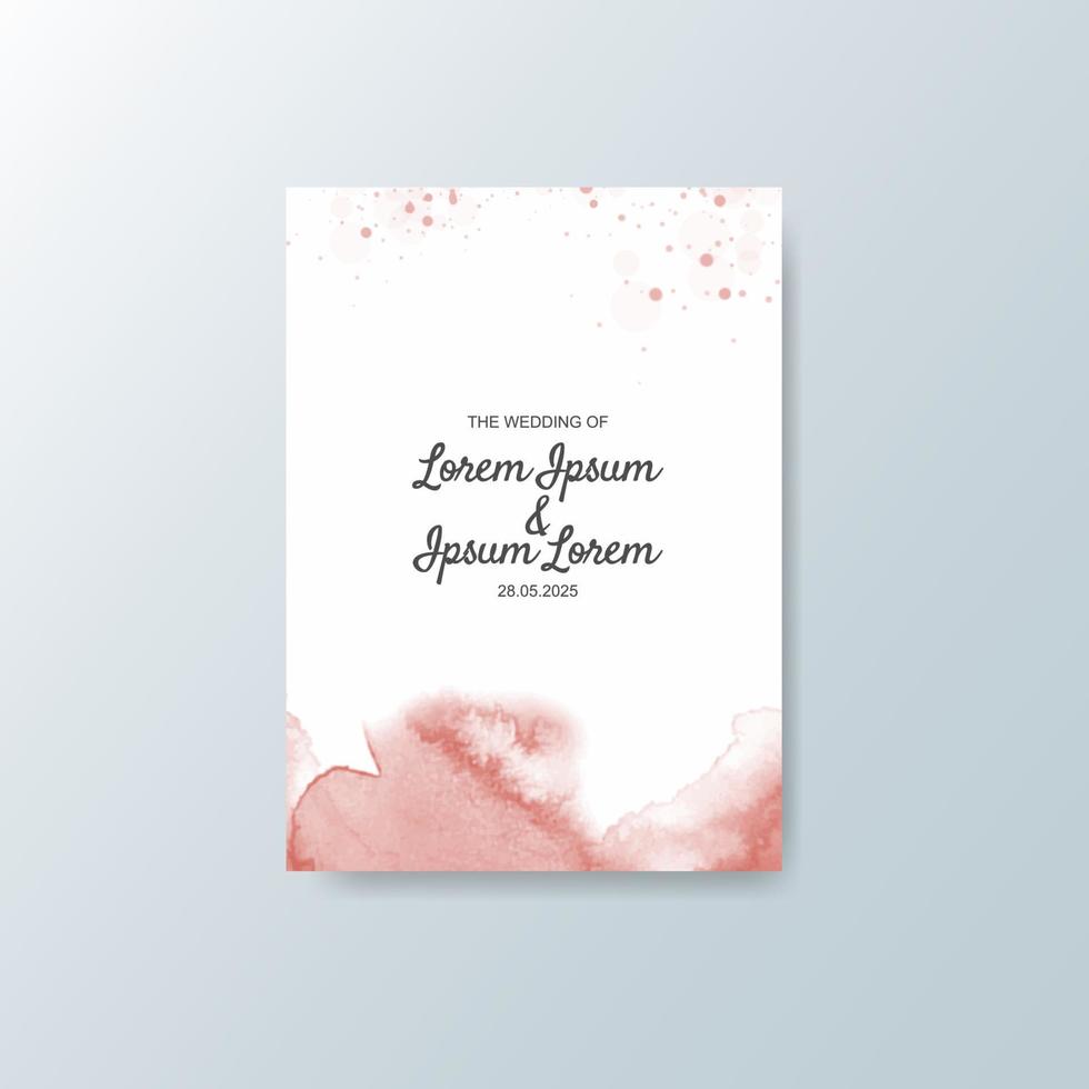 Wedding invitation with abstract watercolor background vector