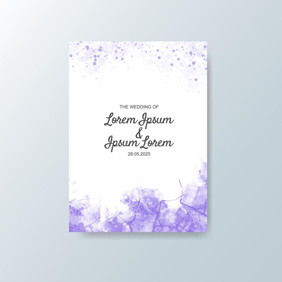 Wedding invitation with abstract watercolor background vector