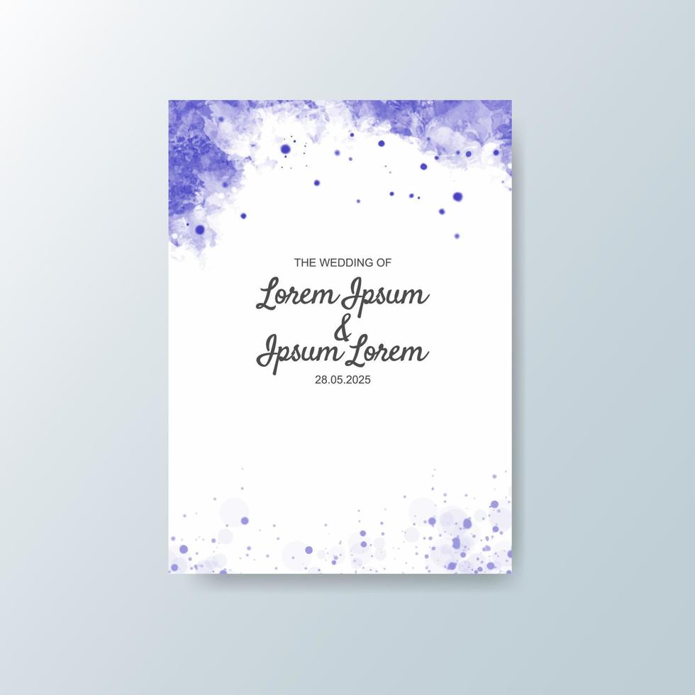 Wedding invitation with abstract watercolor background vector