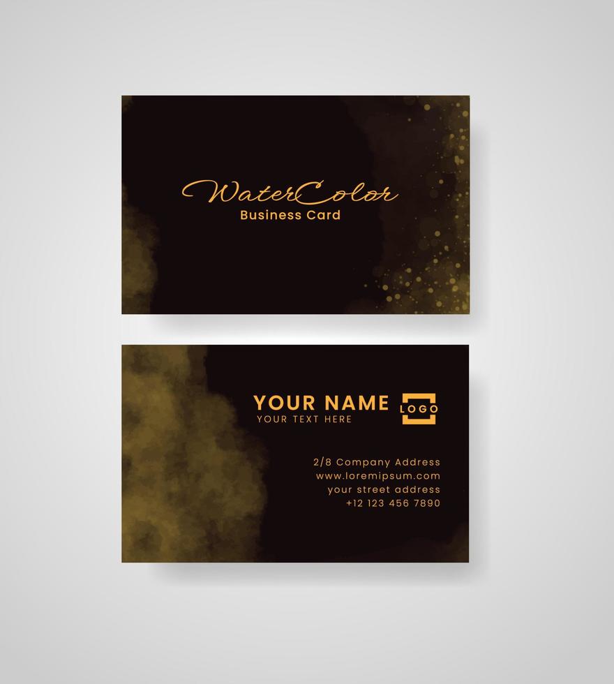 Abstract splashed watercolor business card vector