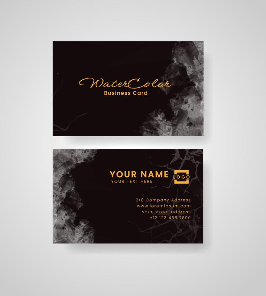 Abstract splashed watercolor business card vector