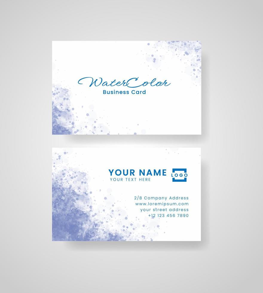 Abstract splashed watercolor business card vector