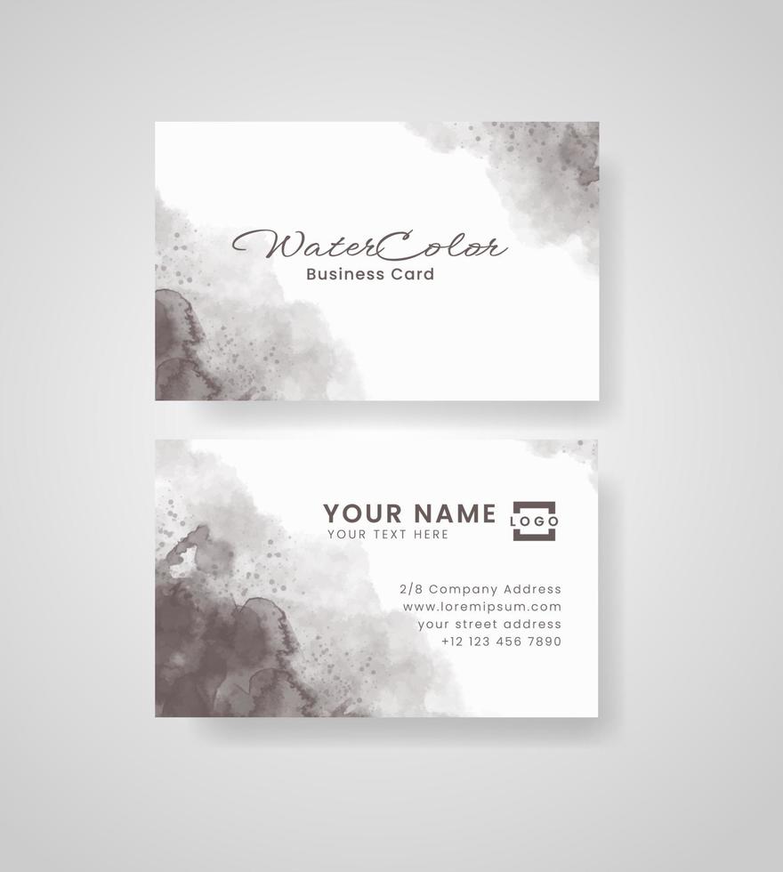 Abstract splashed watercolor business card vector