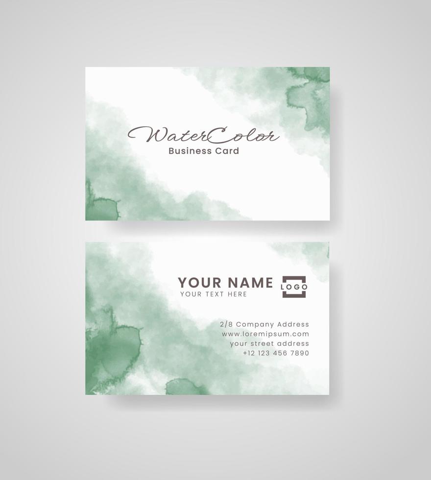 Abstract splashed watercolor business card vector