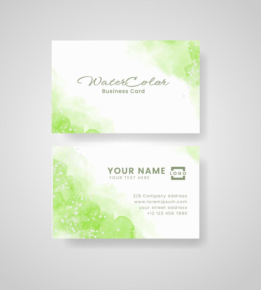 Abstract splashed watercolor business card vector