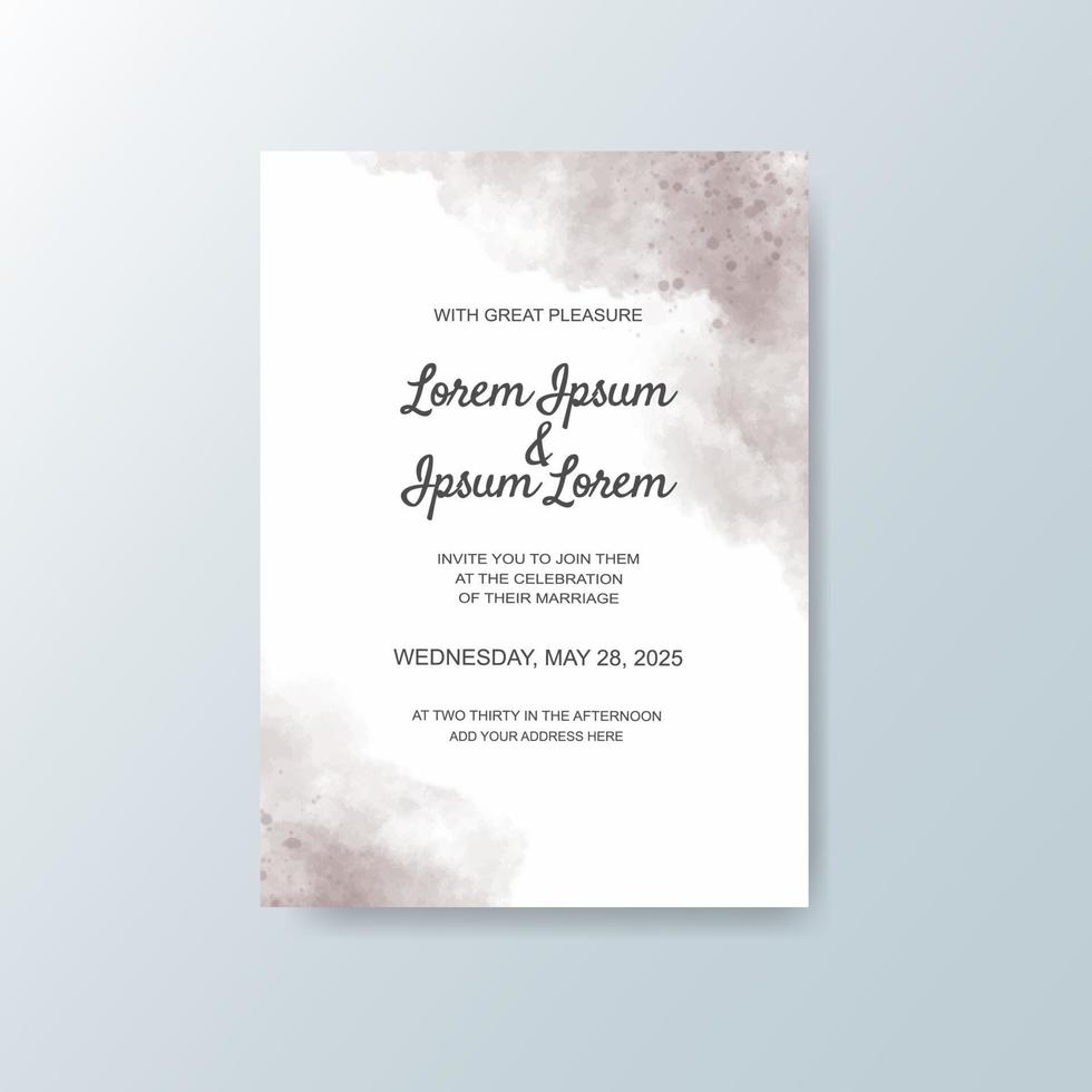 Wedding invitation with abstract watercolor background vector