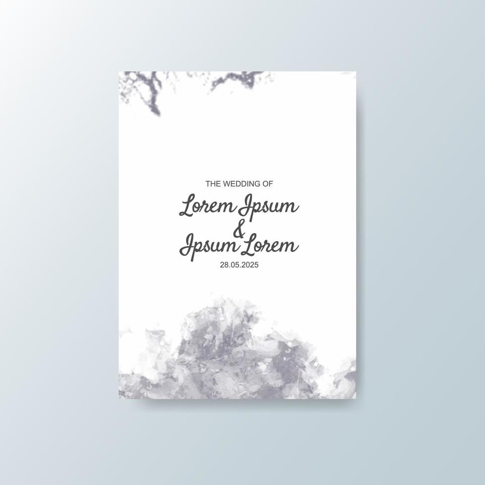 Wedding invitation with abstract watercolor background vector