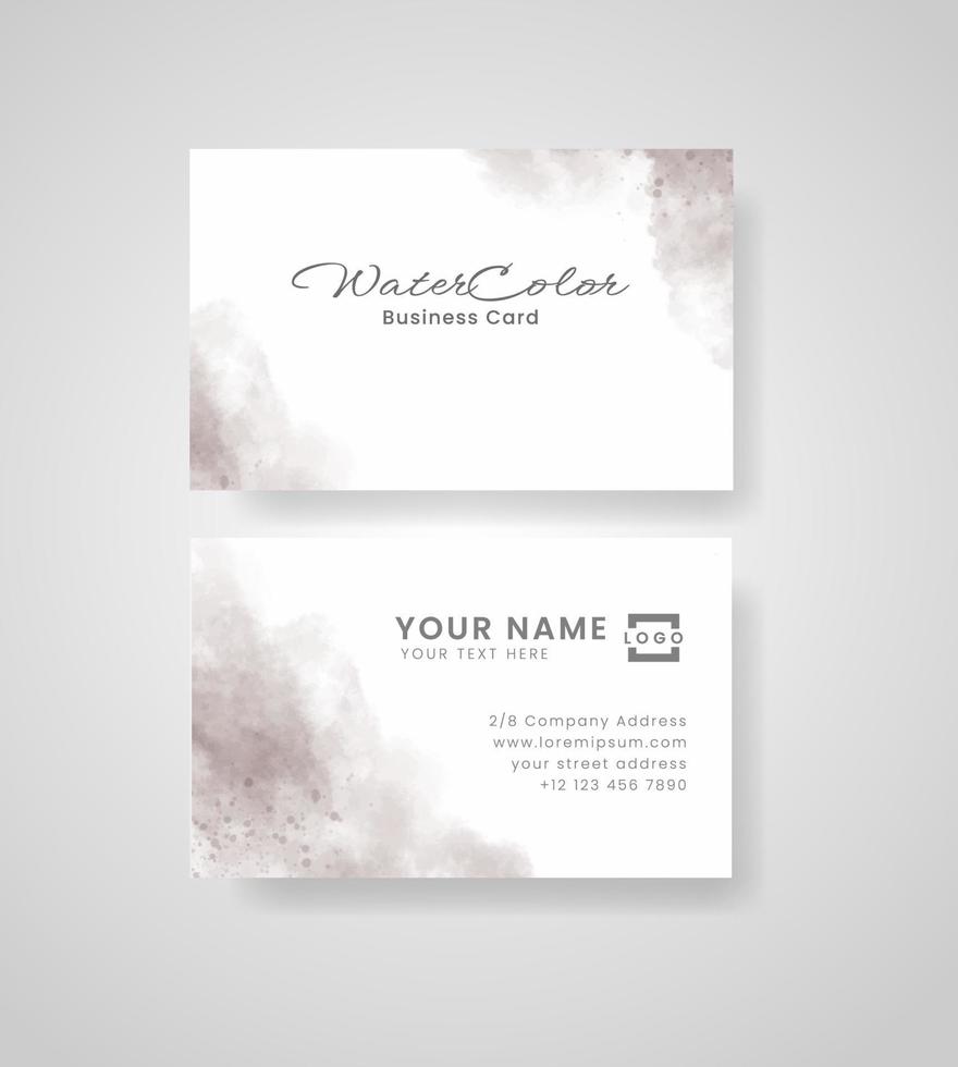 Abstract splashed watercolor business card vector