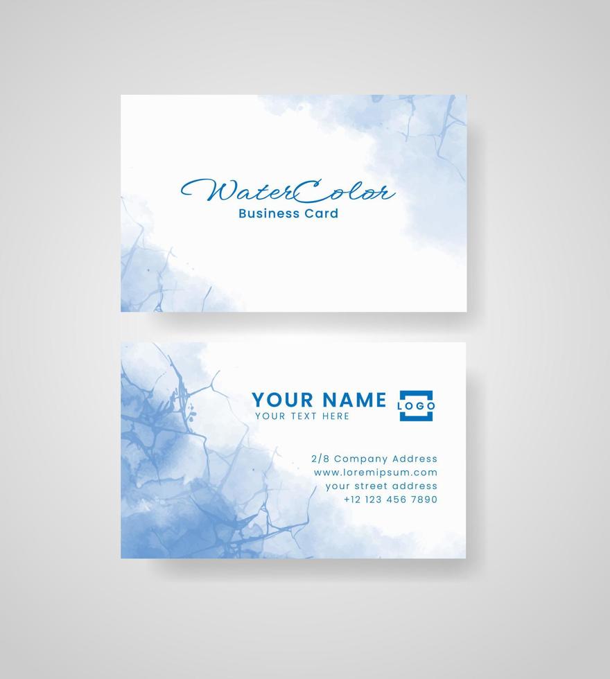 Abstract splashed watercolor business card vector