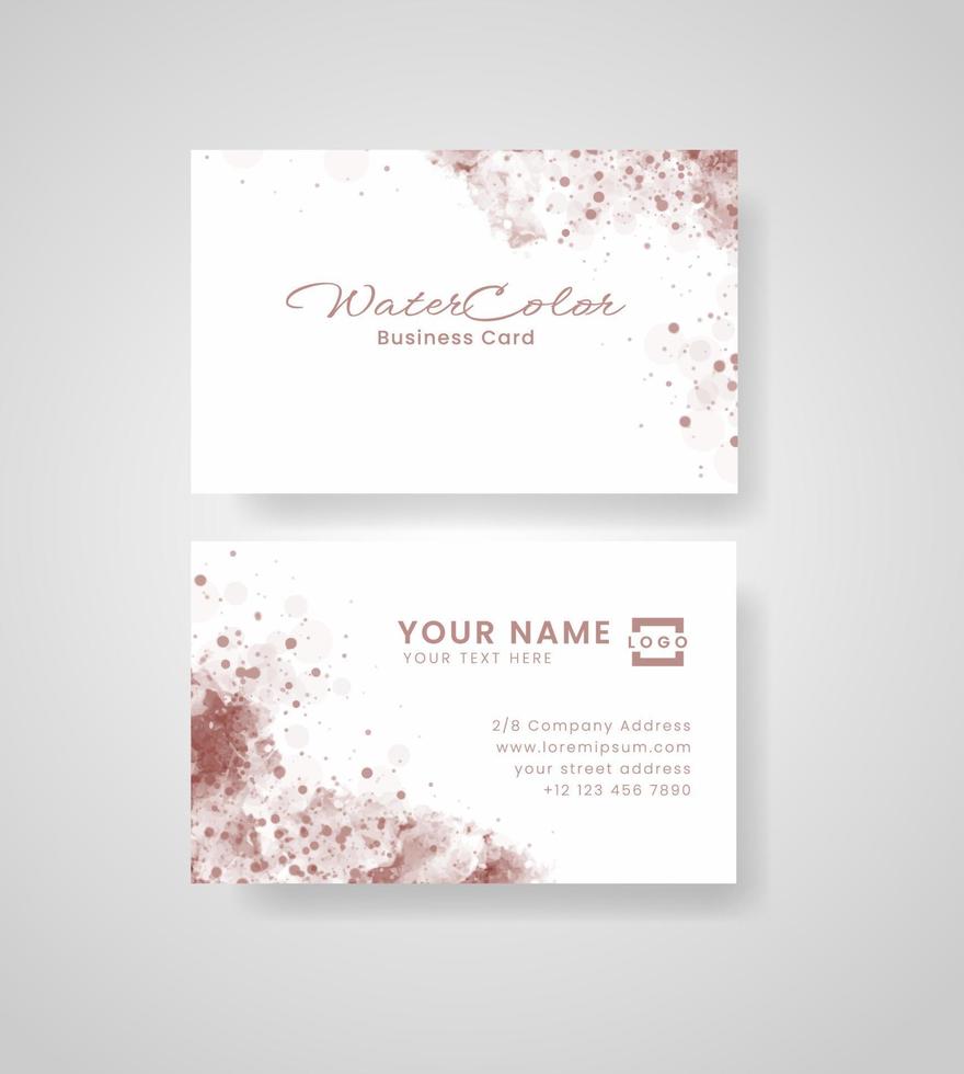 Abstract splashed watercolor business card vector