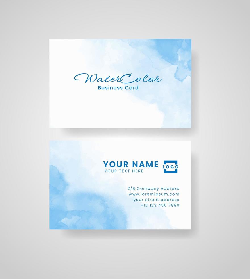 Abstract splashed watercolor business card vector