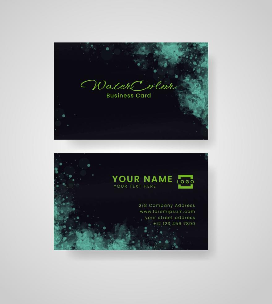 Abstract splashed watercolor business card vector