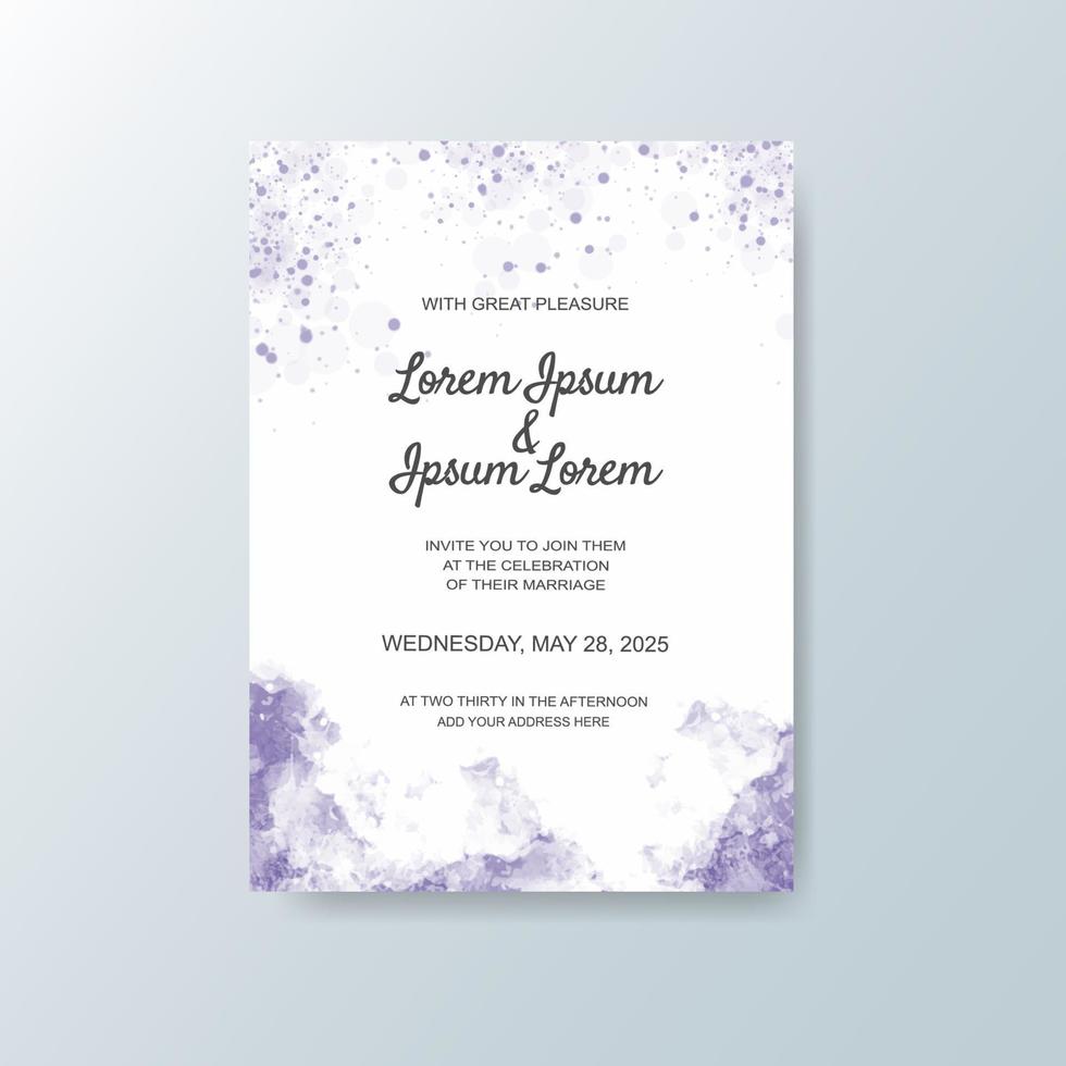 Wedding invitation with abstract watercolor background vector