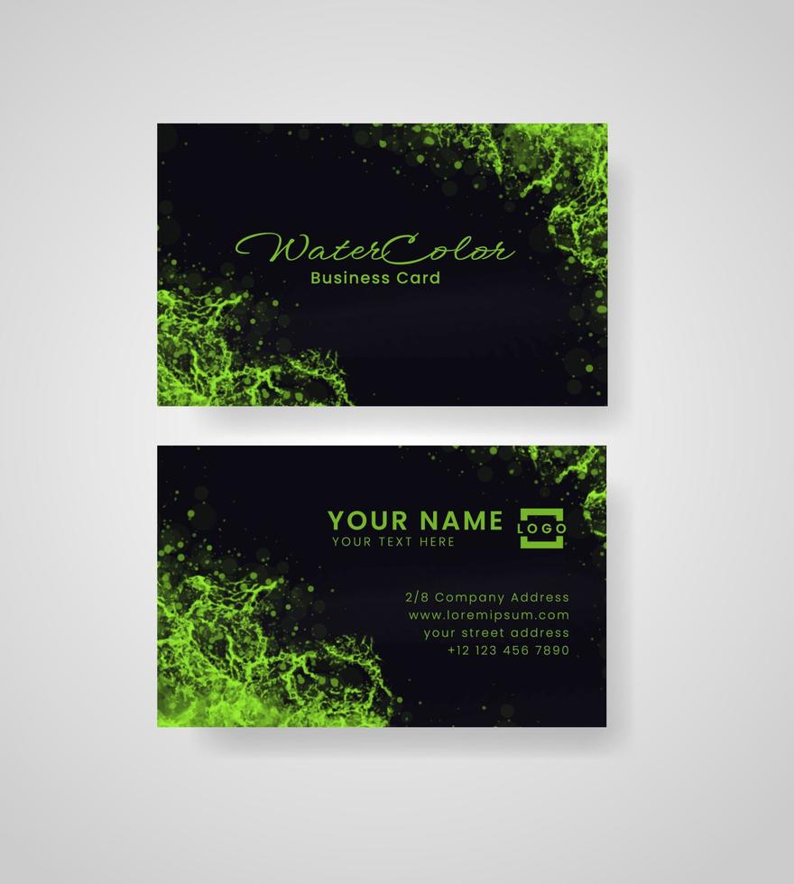 Abstract splashed watercolor business card vector