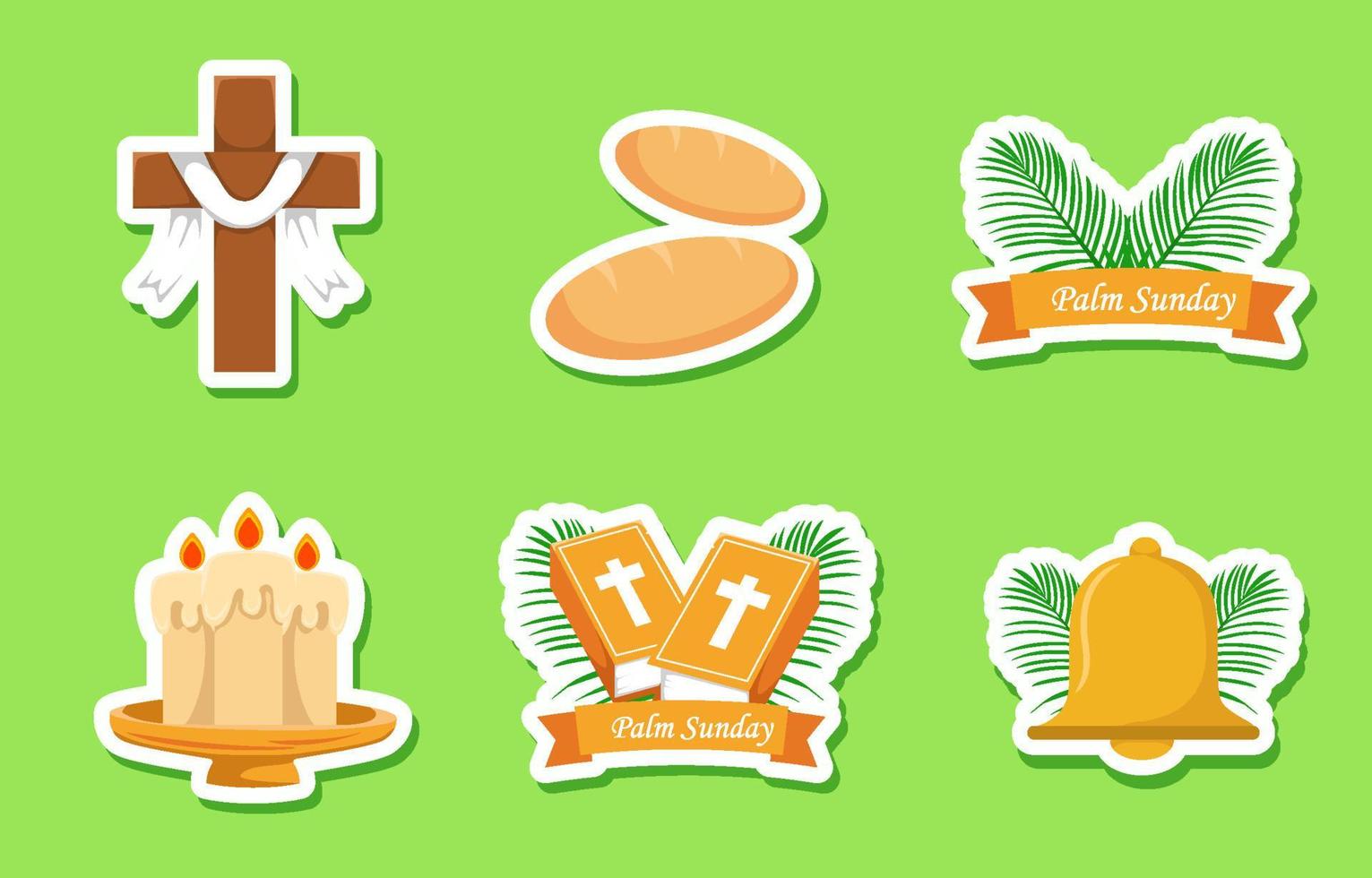 Palm Sunday Sticker Set Collection vector