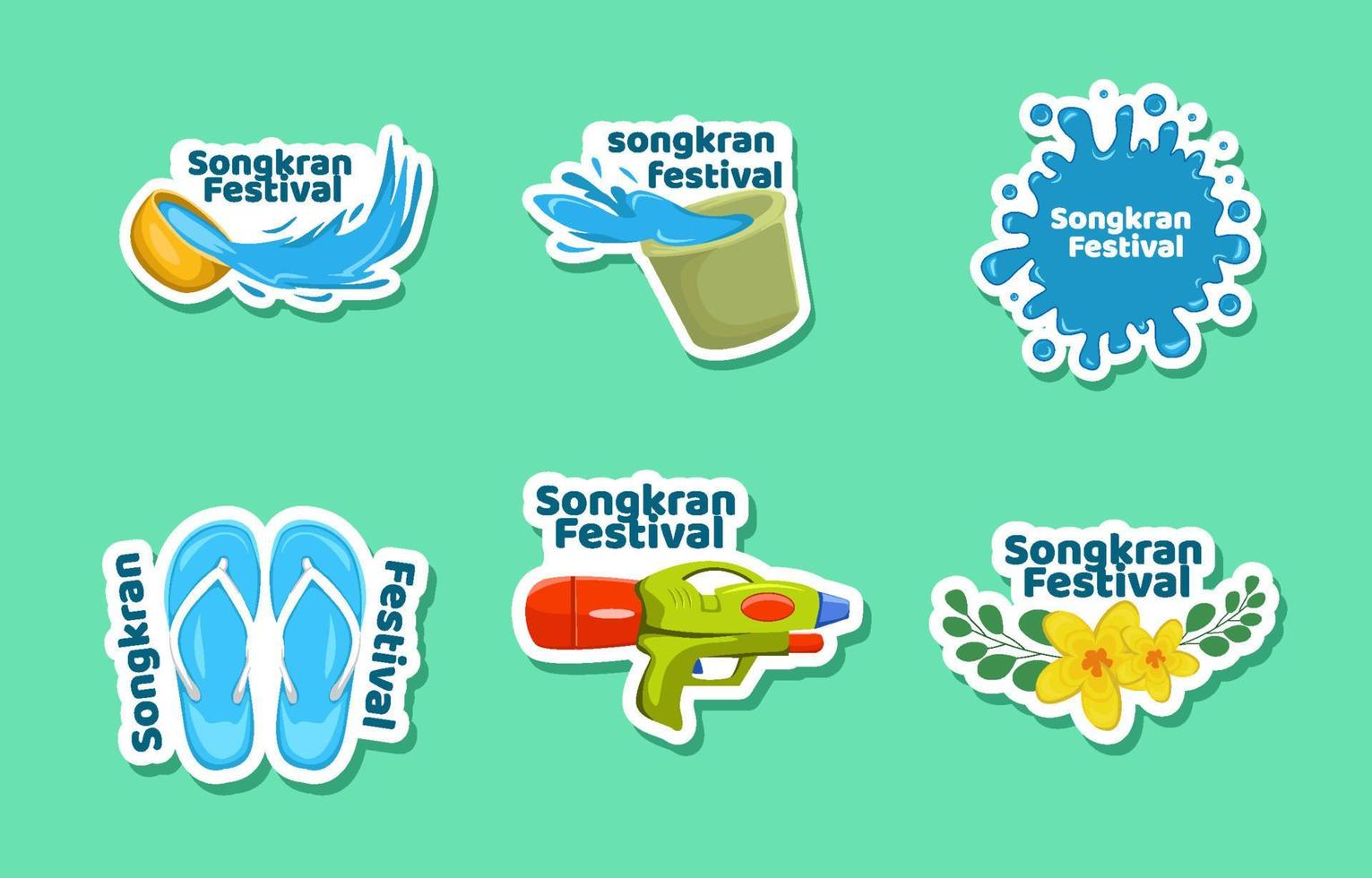 Songkran Sticker Set vector