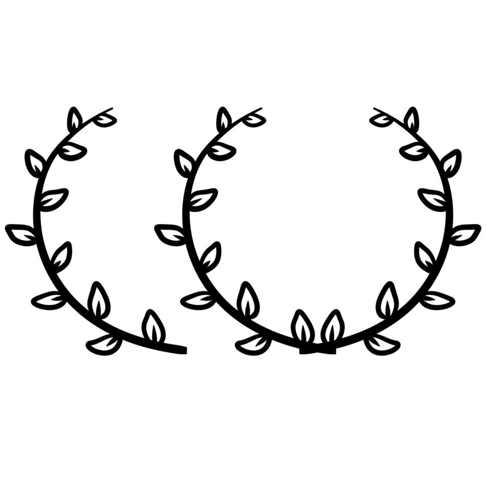 Branch of plant. Natural ornament. Winner laurel wreath. vector