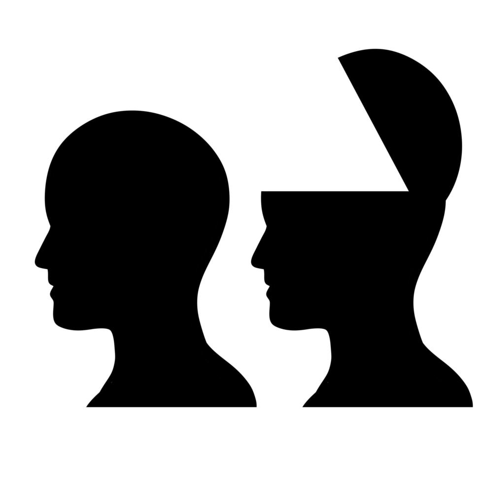 Silhouette of head. Open mind and consciousness. vector