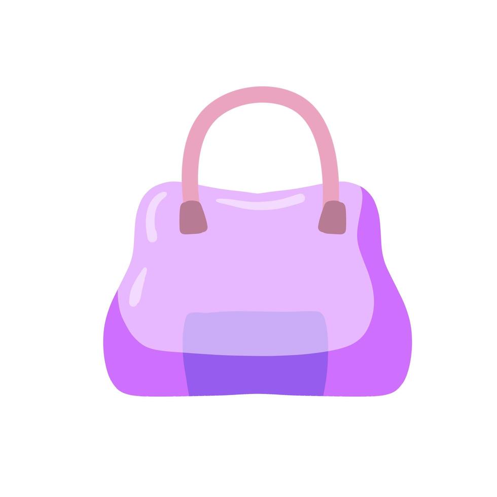 Women bag. Flat handbag. Stylish purse. Personal accessory. vector
