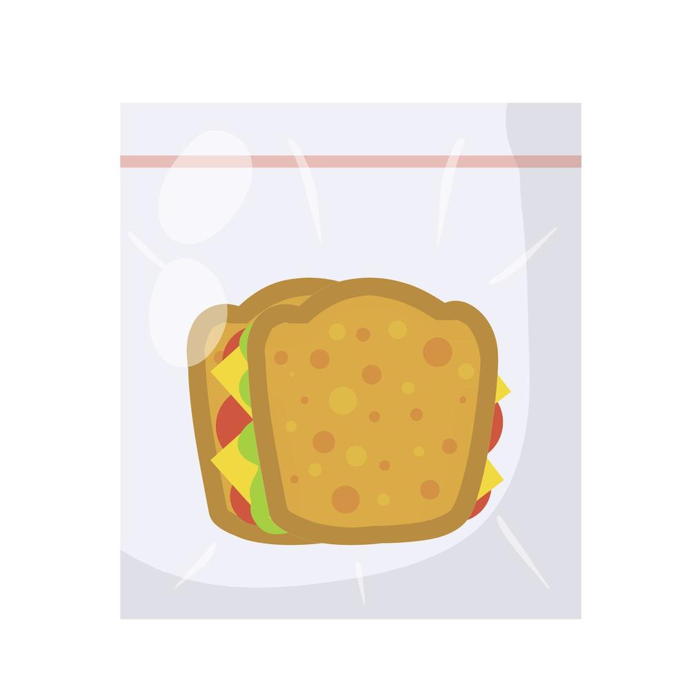 sándwich en bolsa. vector