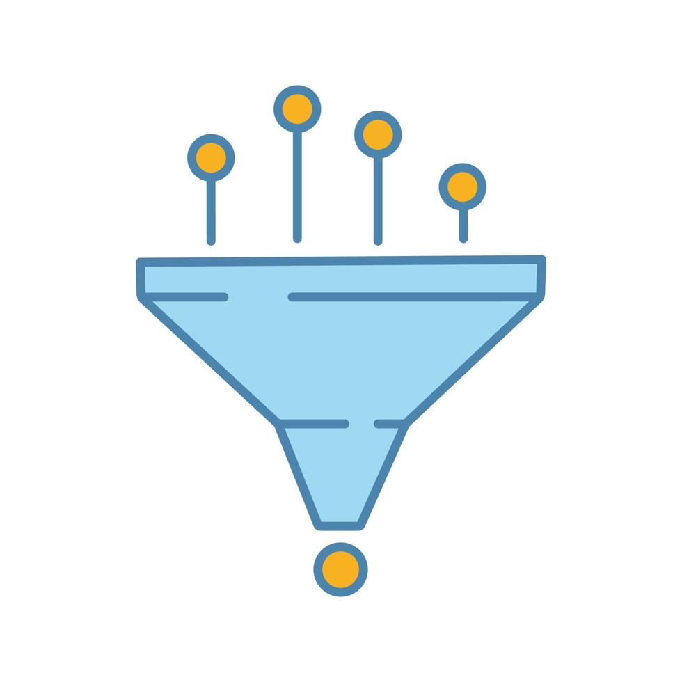 Data filtering and structuring system color icon. Machine learning ...