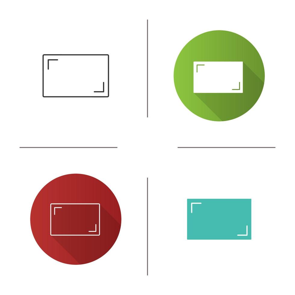 Aspect ratio icon. Screen size. Flat design, linear and color styles. Isolated vector illustrations