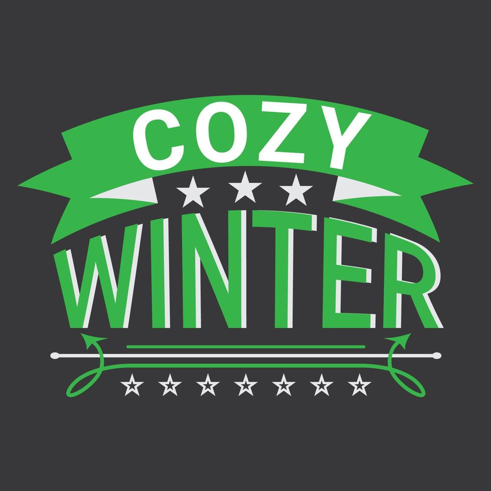 Cozy winter typography design vector