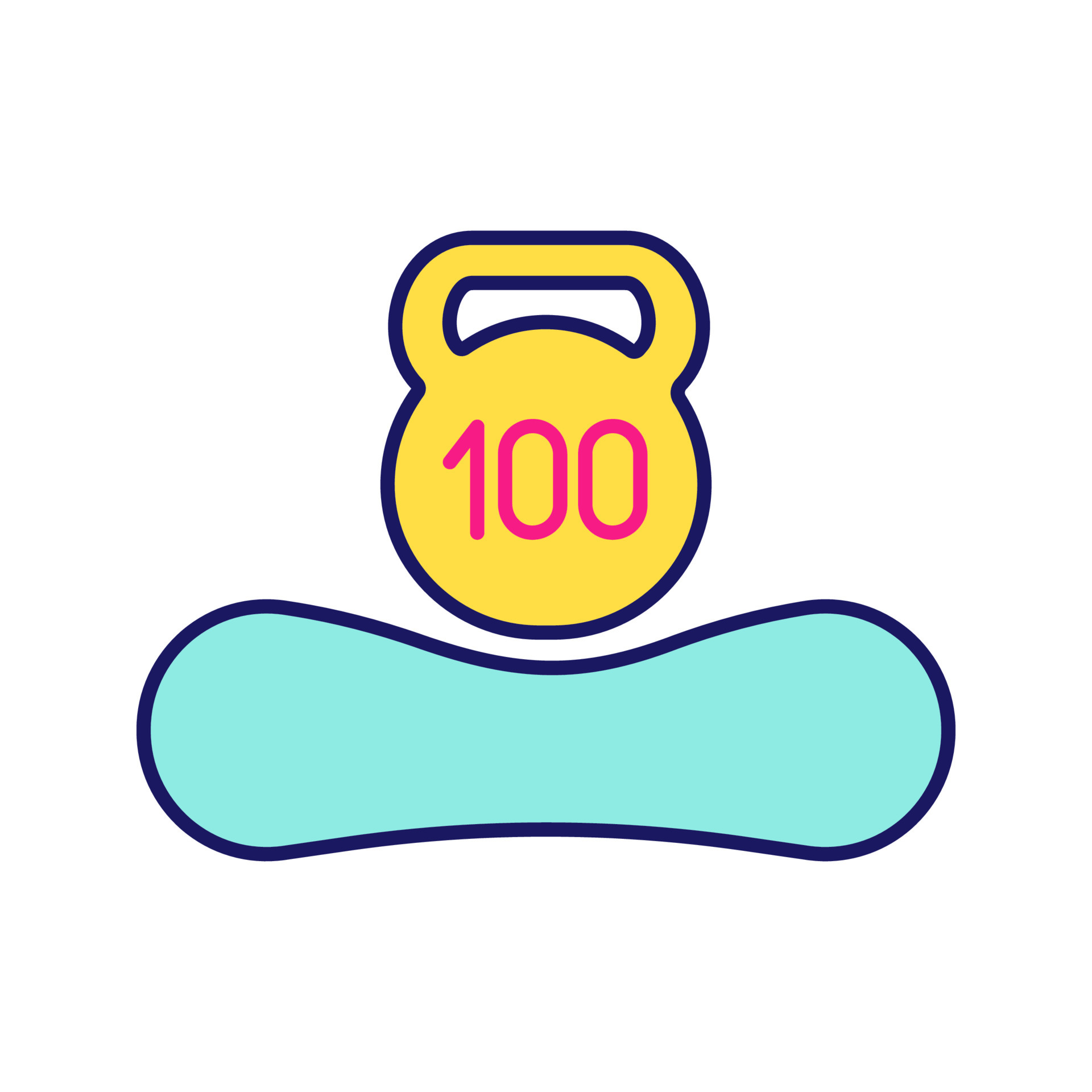 Maximum weight limit up to 100 kg color icon. Mattress weight