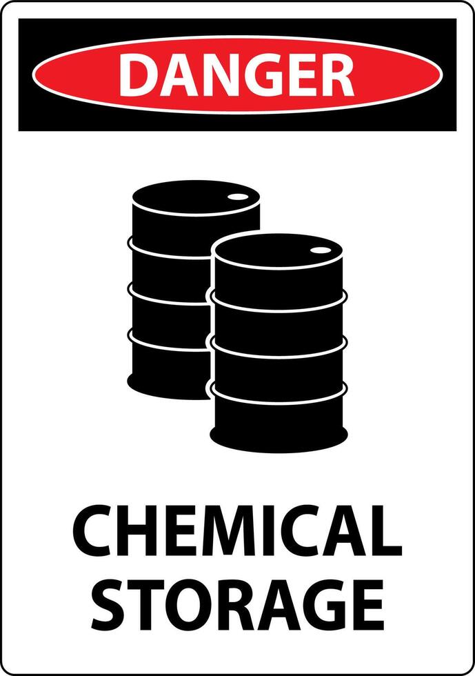 Danger Chemical Storage On White Background vector