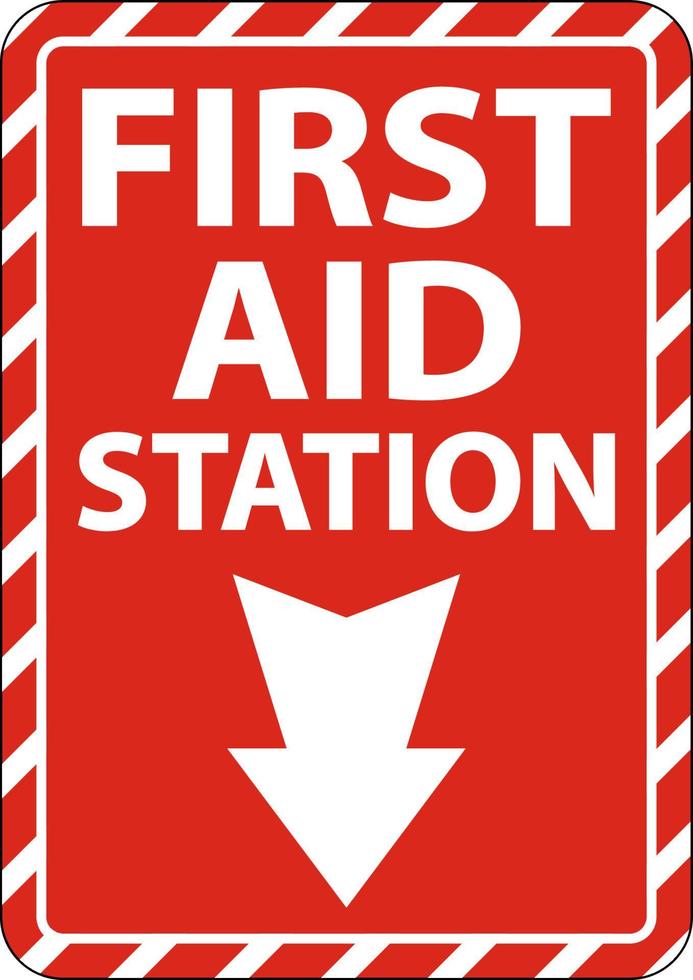 First Aid Station Sign on white background vector