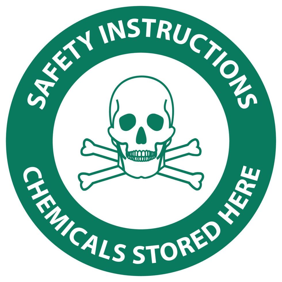 Safety instructions Chemicals Stored Here Sign On White Background vector