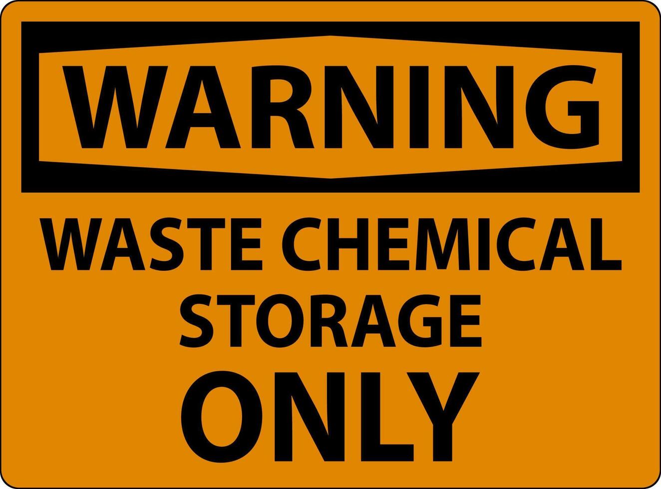 Warning Waste Chemical Storage Only On White Background vector