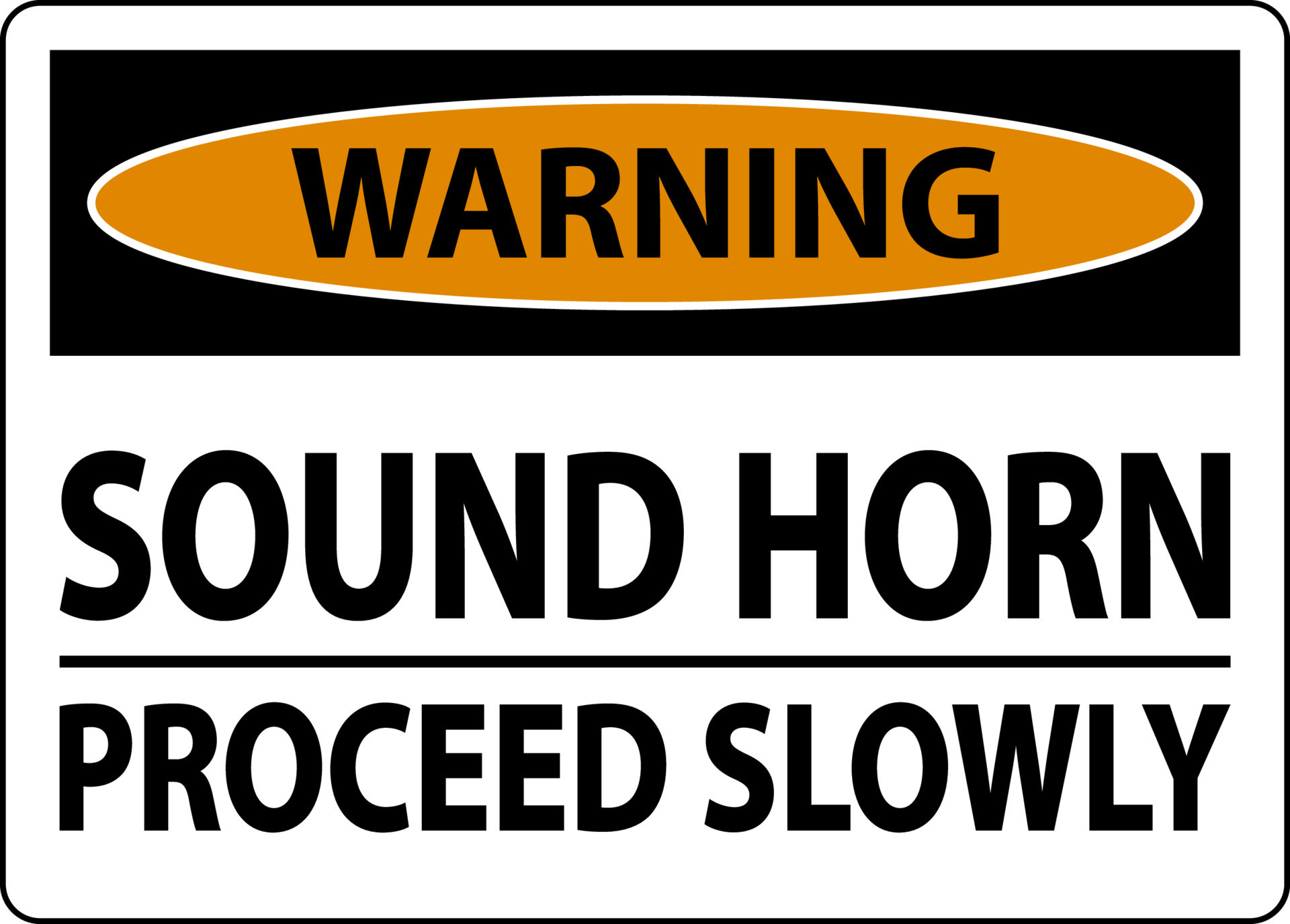 Warning Sound Horn Proceed Slowly Sign On White Background 5993097 ...