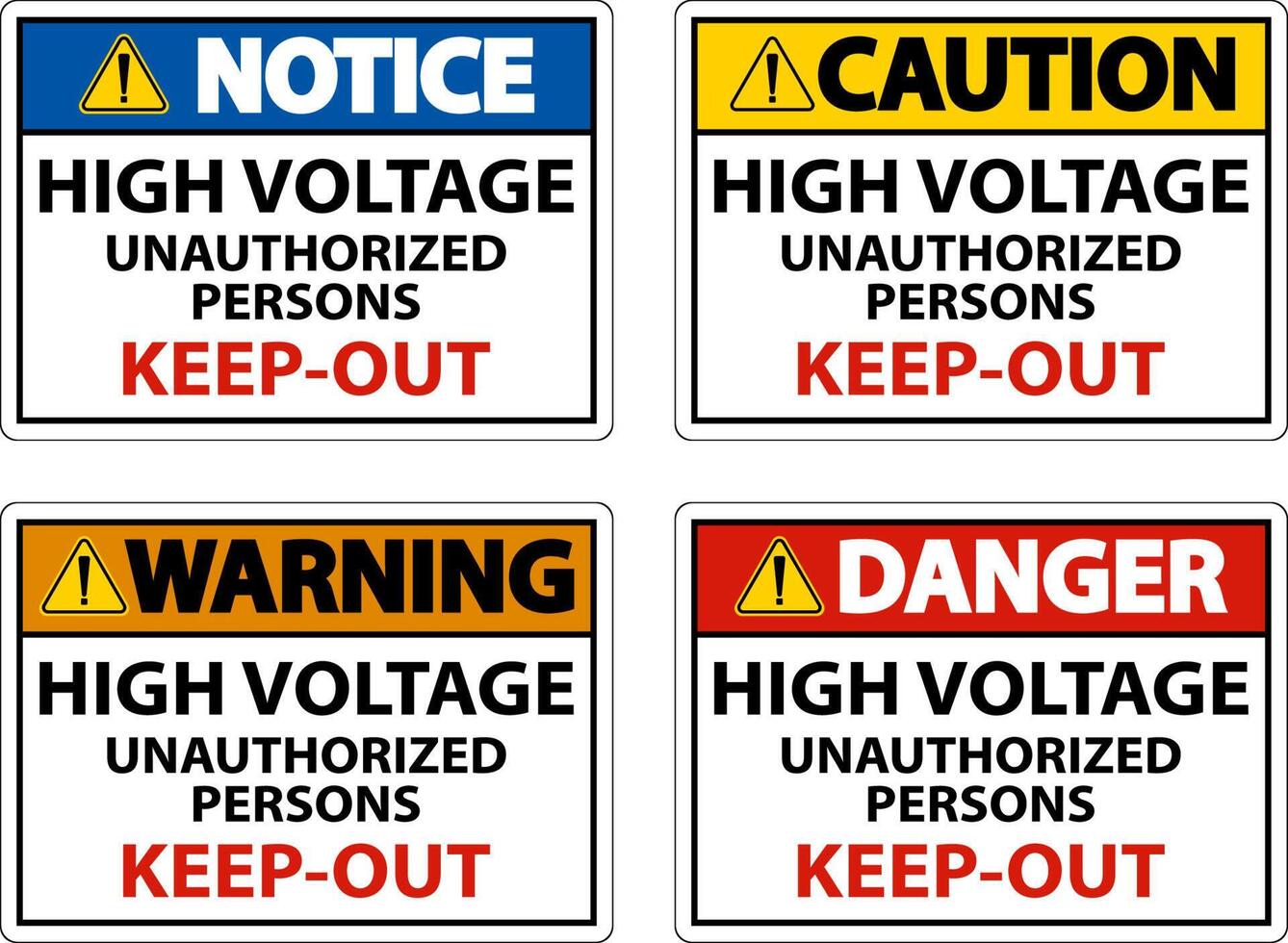 Danger High Voltage Keep Out Sign On White Background vector