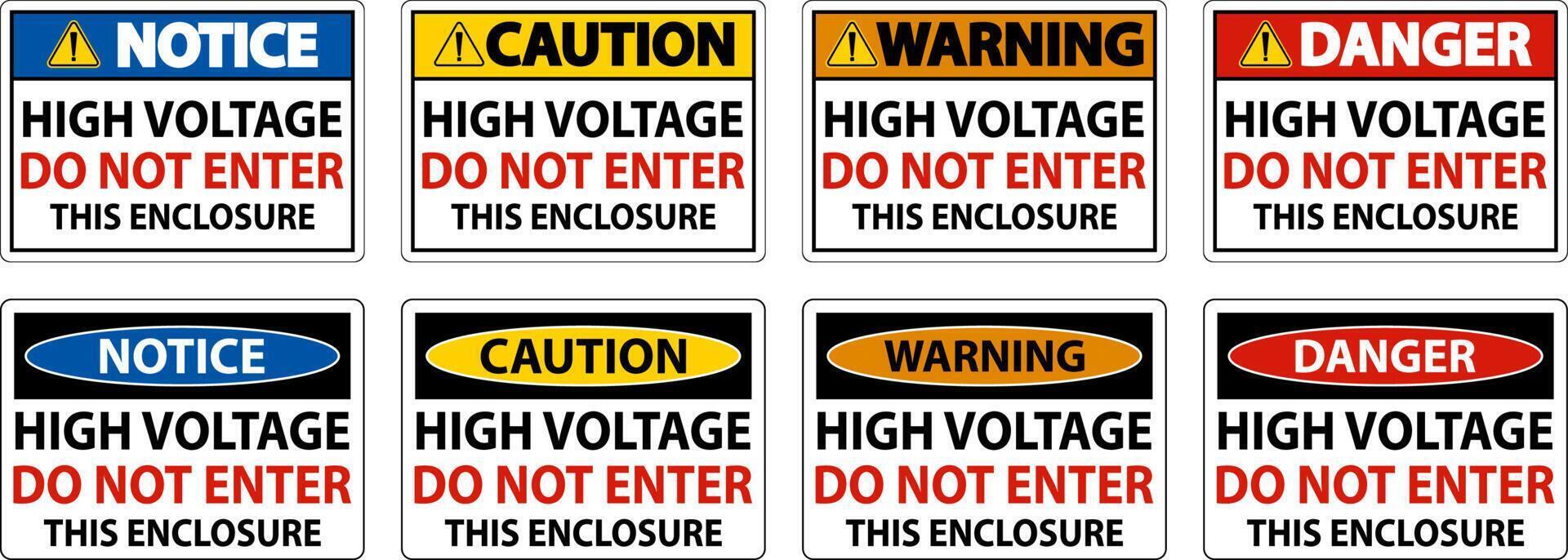 High Voltage Do Not Enter Enclosure Sign vector