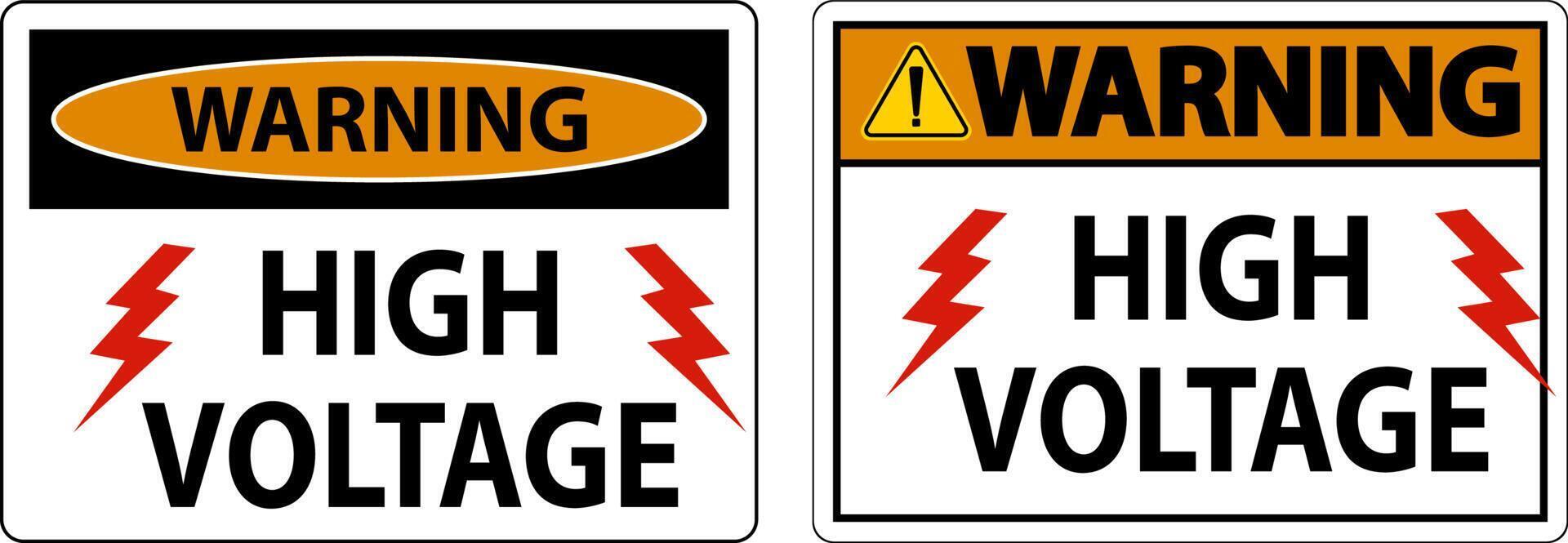 Warning High Voltage Sign On White Background vector