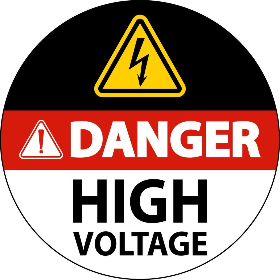 Danger High Voltage Floor Sign On White Background vector