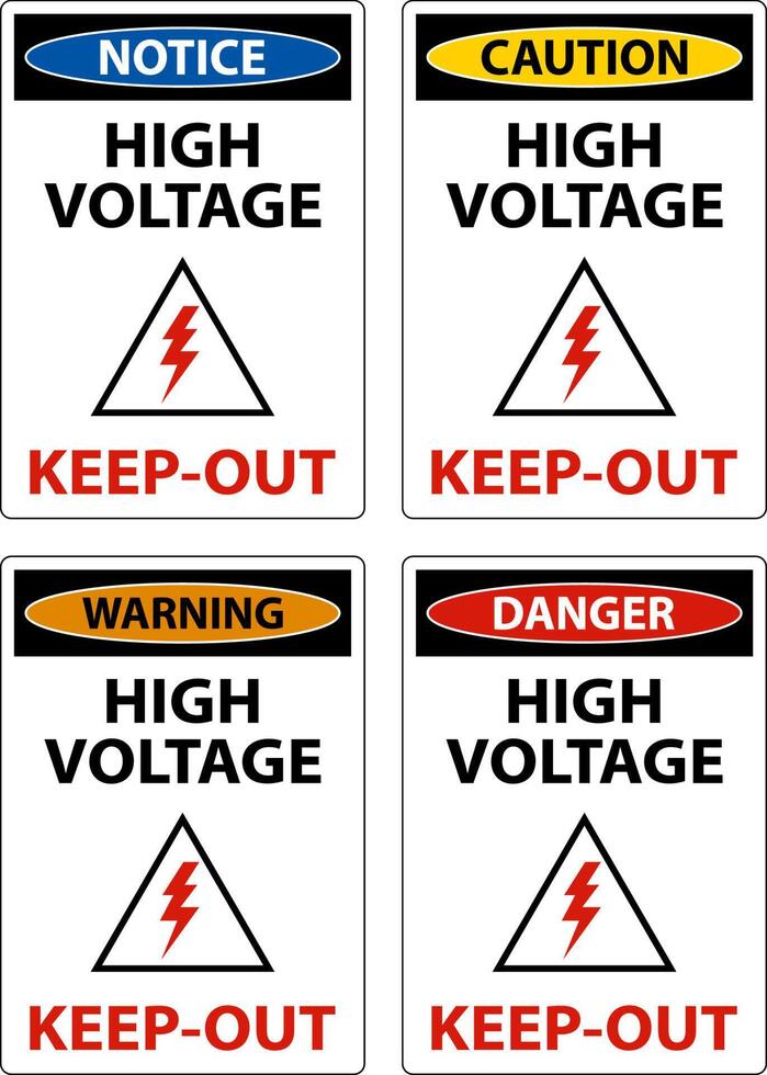 High Voltage Keep Out Sign On White Background vector