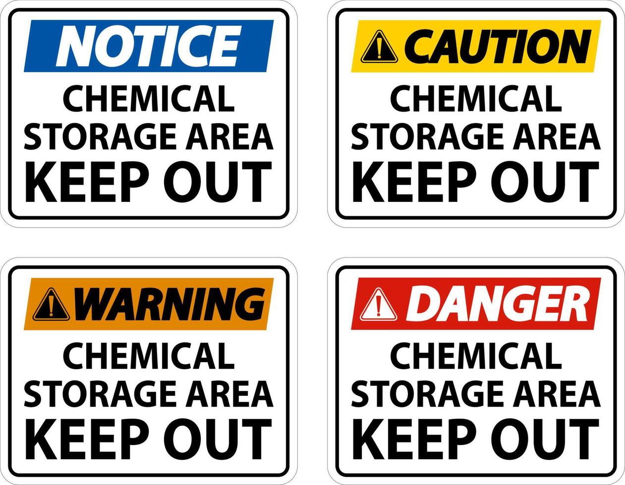 Label Chemical Storage Area Keep Out Sign vector