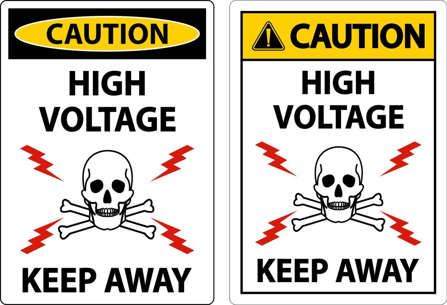 Caution High Voltage Keep Away Sign On White Background vector